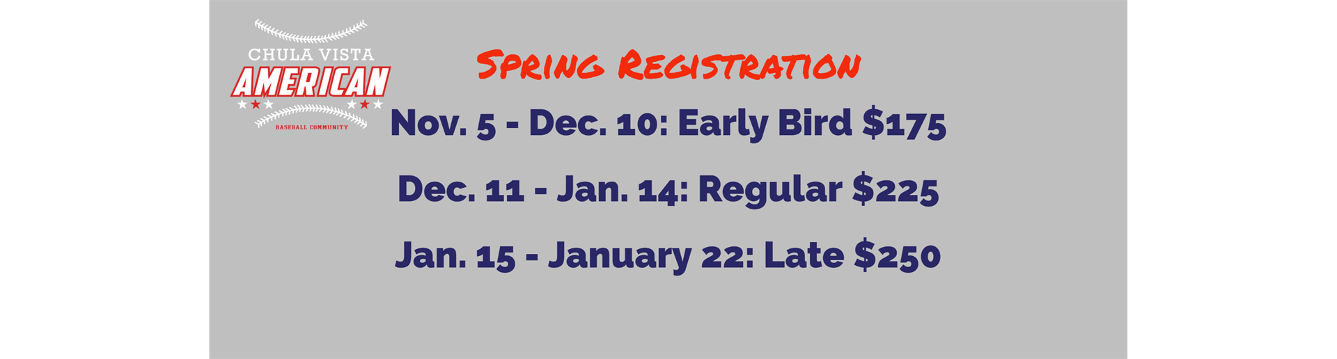 Spring Registration Information